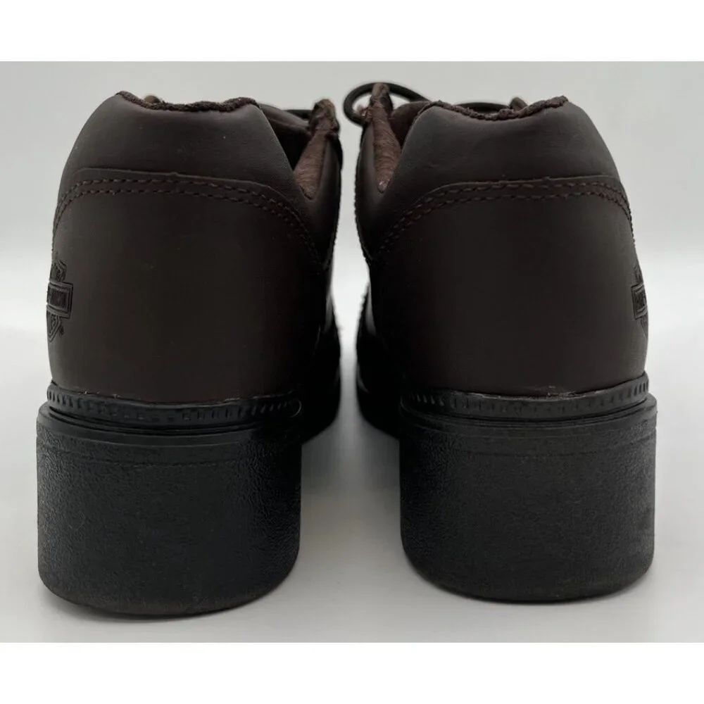 Harley Davidson Motorcycles Women’s Size 9 Dark Brown Leather Heeled Ankle Boots - Picture 5 of 13